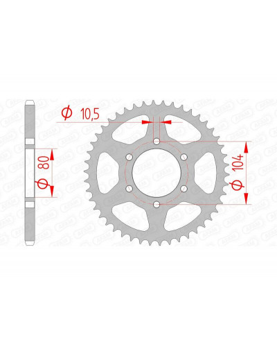 Couronne Moto AFAM Couronne AFAM 45 dents acier pas 520 type 16606 Kawasaki