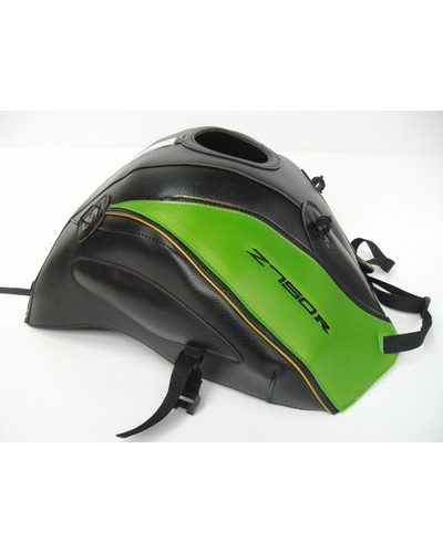 Protège Reservoir Moto Sur Mesure BAGSTER Kawasaki Z 750 R 2011-12 noir-deco vert nacre