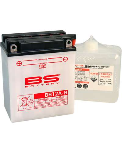 Batterie Moto BS BATTERY BS BB12A-B (Pack Acide Inclus)