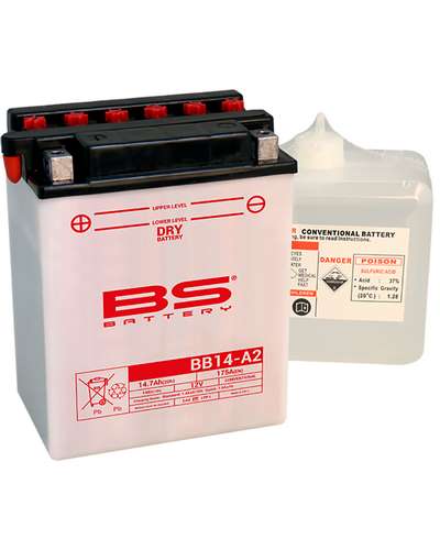 Batterie Moto BS BATTERY BS BB14-A2 (Pack Acide Inclus)