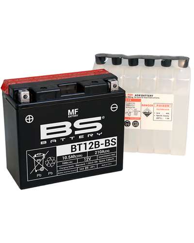 Batterie Moto BS BATTERY BS BT12B-BS (Pack Acide Inclus)