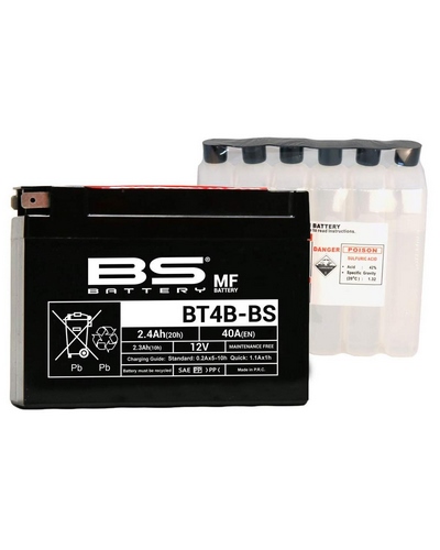 Batterie Moto BS BATTERY BS BT4B-BS (Pack Acide Inclus)