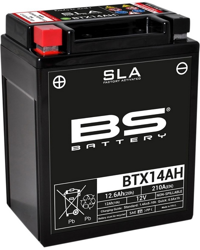 Batterie Moto BS BATTERY BS BTX14AH/BB14-A2/B2-SLA