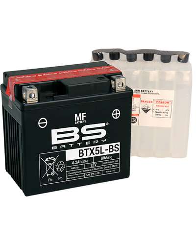 Batterie Moto BS BATTERY BS BTX5L-BS (Pack Acide inclus)