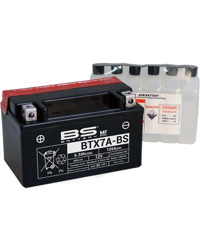 Batterie Moto BS BATTERY BS BTX7A-BS (Pack Acide inclus)