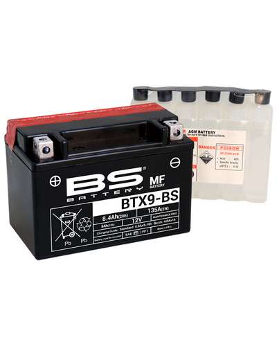 Batterie Moto BS BATTERY BS BTX9-BS (Pack Acide Inclus)