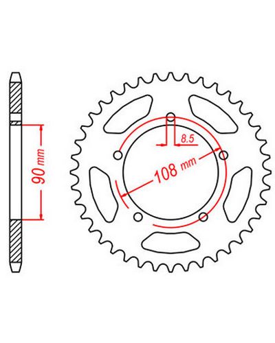 Couronne Moto JT Couronne acier JTR1022.38