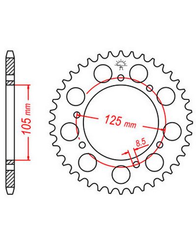 Couronne Moto JT Couronne acier JTR1131.48