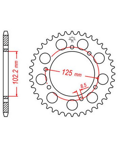 Couronne Moto JT Couronne acier JTR1132.59