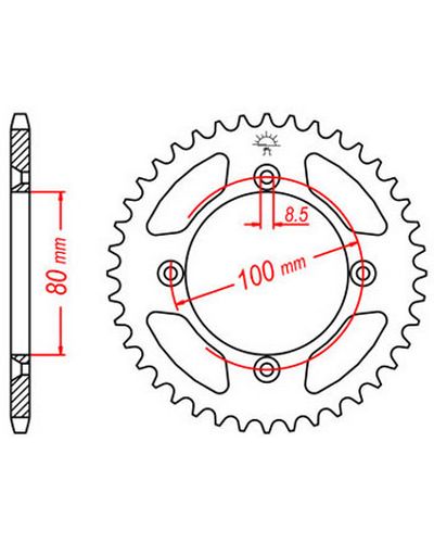 Couronne Moto JT Couronne acier JTR1214.36