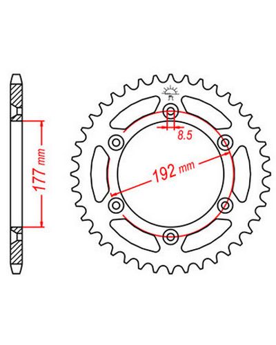 Couronne Moto JT Couronne acier JTR223.53