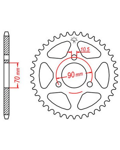 Couronne Moto JT Couronne acier JTR239.36