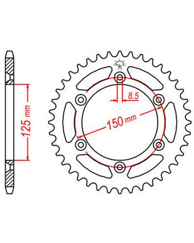 Couronne Moto JT Couronne acier JTR897.42