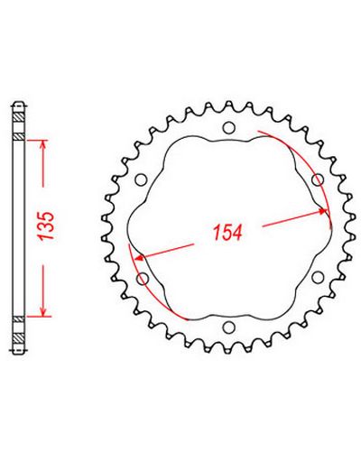 Couronne Moto JT Couronne alu JTA761.38BLK