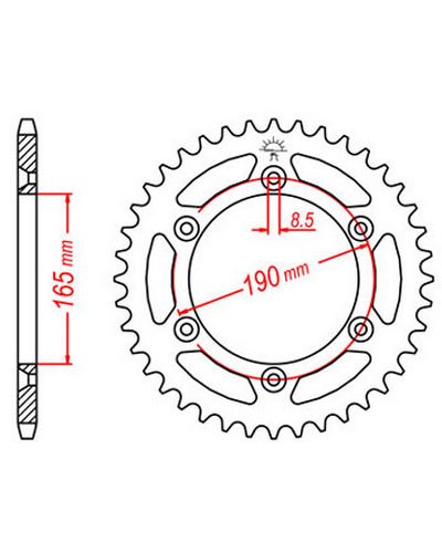 Couronne Moto JT Couronne alu JTA896.48