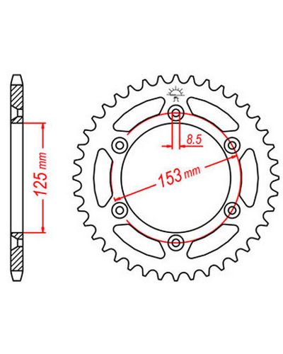 Couronne Moto JT Couronne alu JTR210.54