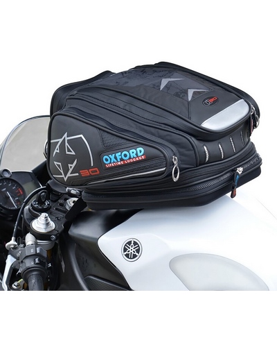 Top Case et Valise Moto Sans Platine OXFORD Sacoche de réservoir OXFORD X30 QR noir 30L