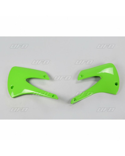 Ouies Radiateur Moto UFO Ouïes de radiateur UFO vert Kawasaki KX85/80